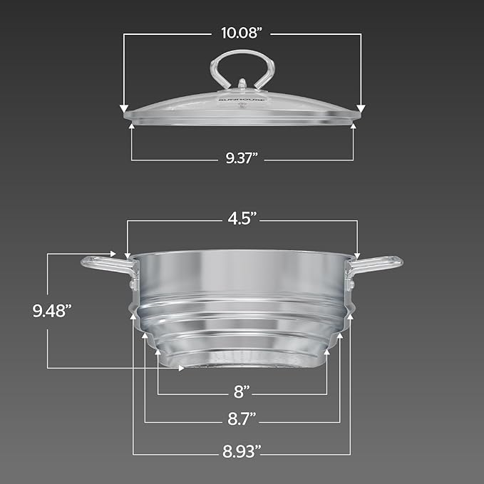 SUNHOUSE 5 Quart Stainless Steel Steamer Insert - Universal Fit Vegetable Steamer