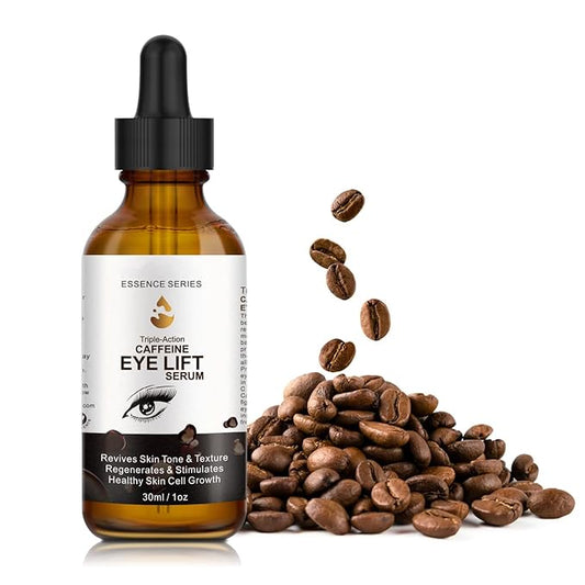 Caffeine Eye Serum - with EGCG, Vitamin C, Hyaluronic Acid, Collagen, Caffeine Eye Lift Serum - Reduces Puffiness, Dark Circles, Under Eye Bags, Wrinkles and Fine Lines Around The Eyes (30ml)-BrightBean Baby