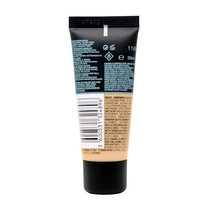 Maybelline New York Fit Me Matte & Poreless Foundation 118 Light Beige 30ml-BrightBean Baby