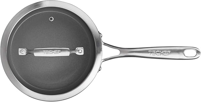 TECHEF - CeraTerra Collection, 2-quart Ceramic Nonstick Saucepan with Glass Lid (PTFE, PFAS, and PFOA Free), Made in Korea (2-quart)
