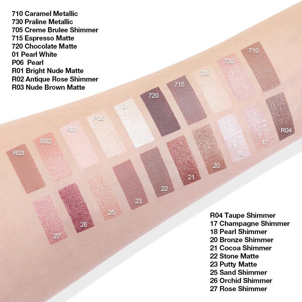 Kaely Single Cream Eyeshadow Pot, Taupe Shimmer Eye Shadow for Older Women High Pigmented Waterproof, Natural Eyeshadow Palette Makeup Brightener, sombras en crema para ojos, Blendable, R04-BrightBean Baby