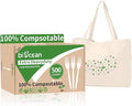 Extra Heavyduty Compostable Forks [500 Count,7In] Disposable Cutlery No Plastic Forks Large Biodegradable Utensils Eco Friendly Silverware for Party,BBQ,Daily Use [With Tote]
