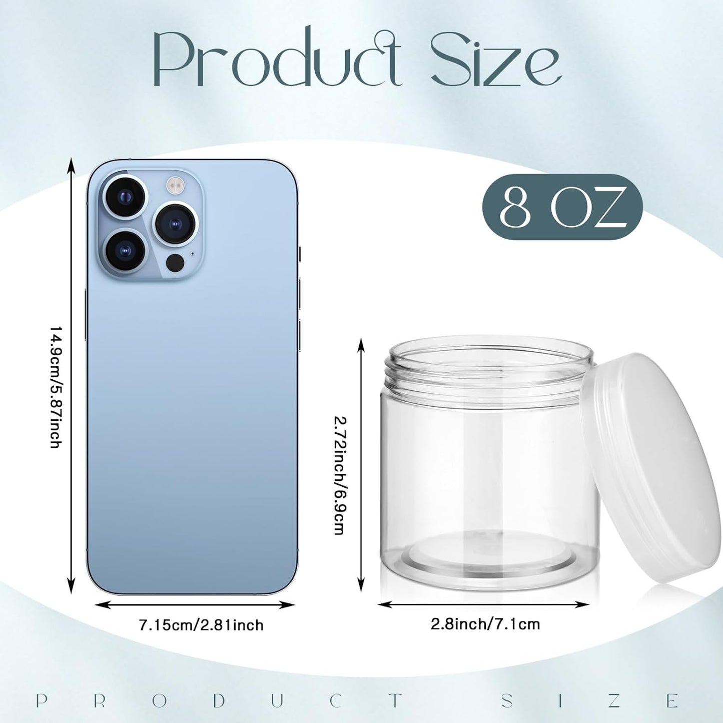 SATINIOR 100 Pcs Plastic Jars with Lids Small Containers Lids Wide Mouth Small Plastic Containers for Lotion Cream Rhinestones Body Butters Travel Storage(8 oz, Clear)-BrightBean Baby