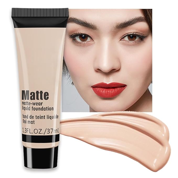 1 Pack Liquid Foundation Cream for Face Makeup,Durable Full Coverage Matte Concealer Make Up,Oil Control & Waterproof Base Primer -1 Fl.Oz-IVORY 6#-BrightBean Baby