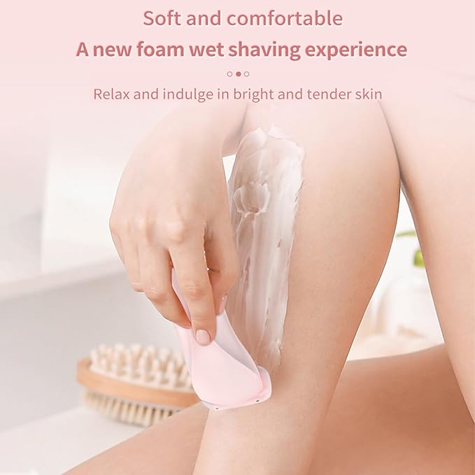 Dusk Razor for Women,Dusk Glide Pro 3.0 Razor - Bikini Portable Legs Body,2 in 1 Waterproof Electric Razors,Wet & Dry, Painless Hair Removal, Removable Head (Pink)-BrightBean Baby