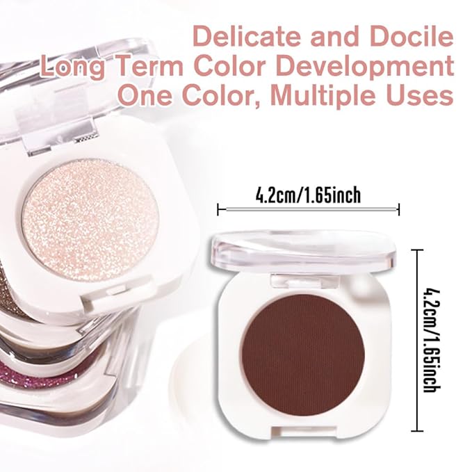 Dark Brown Single Matte Eyeshadow Makeup, Neutral Powde Eye Shadow for Older Women, Coffee Mocha Cocoa Chocolate Brown Matte Singles Eyeshadow Palette Pigmented Waterproof,Girls Eyeshadows Gift-BrightBean Baby