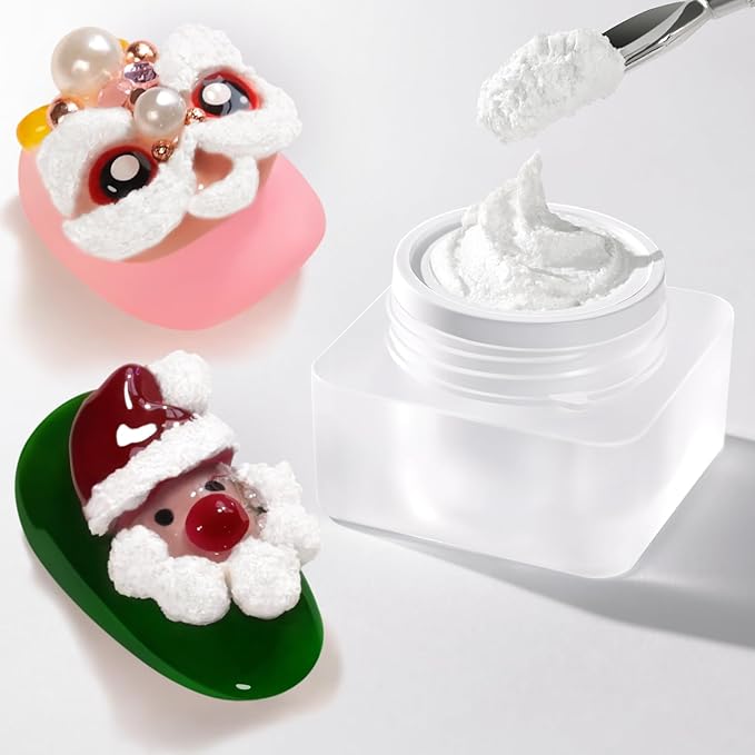 Double Rhythm 3D Nail Gel Solid Sculpting Gel for Nail Art Non-Sticky Hard Gel for Building Carving Molding Nail Extension Soak Off UV/LED Salon Home DIY 0.5 Oz (Gypsum White)-BrightBean Baby