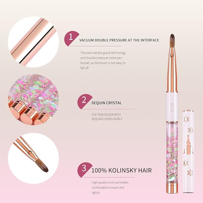 Acrylic Nail Brush Size 4,KEMEISI 100% Pure Kolinsky Nail Art Brushes Sturdy Handle Oval Shaped Acrylic Powder Nail Design Tools for Professional Manicure DIY Home Salon (White)-BrightBean Baby