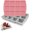 Brownie Pan,2Pcs Nonstick Silicone Bite Size Brownie Pan with Dividers,12 Cavity All Edges Brownie Pan,Non Stick Cake Baking Mold