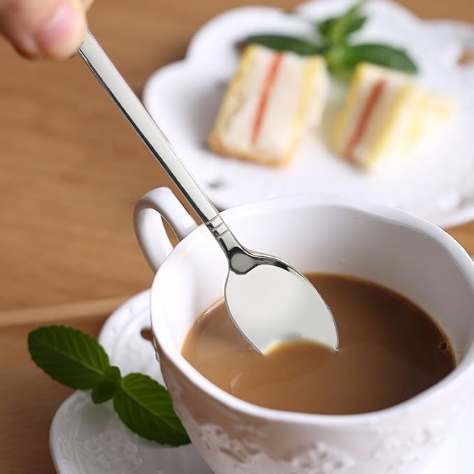 12-Piece Stainless Steel Teaspoon Dessert Spoons