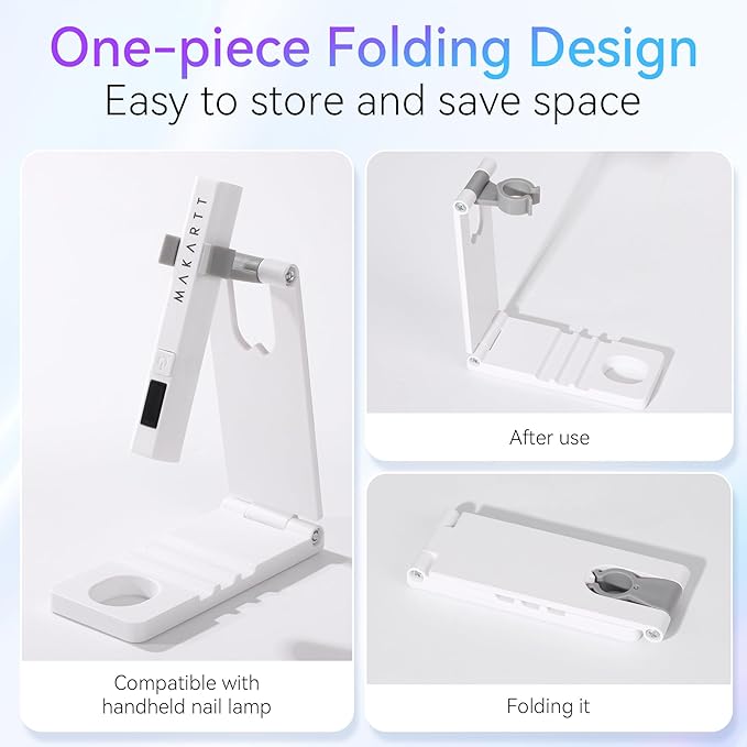 Makartt UV Nail Lamp Stand: Foldable, 360° Adjustable Rotation, Portable, Handsfree, Convenient for Gel Nails Polish Painting Home Salon Manicure-BrightBean Baby