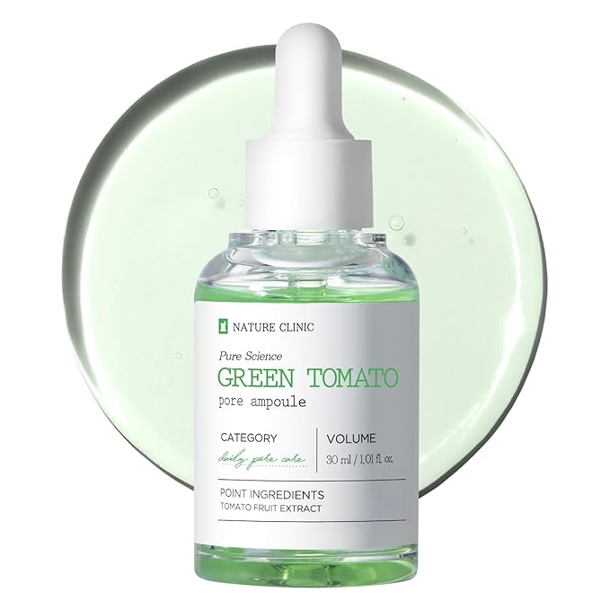 Green Tomato Pore Ampoule with Green Tomato, Witch Hazel and Hyaluronic Acid for Face Moisturizer and Pore Minimizing Treatment, Korean Skincare, 30ml, 1.01 fl. oz.-BrightBean Baby