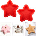 2 Pcs Star Shaped Cake Pans, 8 Inch Silicone Cake Molds, Silicone Baking Mold, Flexible Nonstick Baking Pans for Cakes, Cheese Cakes and Chocolate Cake, Red