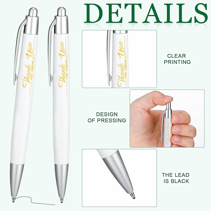 50 Set Bulk Thank You Combo Gifts Include Lip Balms Appreciation Ballpoint Pen Thank You Card Organza Drawstring Gift Bag Pouch for Wedding Parties Baby Shower Favors, Eucalyptus Leaves Style-BrightBean Baby