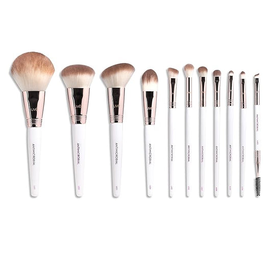 Professional Makeup Brush 11 Piece Set, Premium Synthetic Vegan Brushes Kit for Blending Powder, Foundation, Concealer, Blush & Eye Shadow, Cruelty-Free-BrightBean Baby