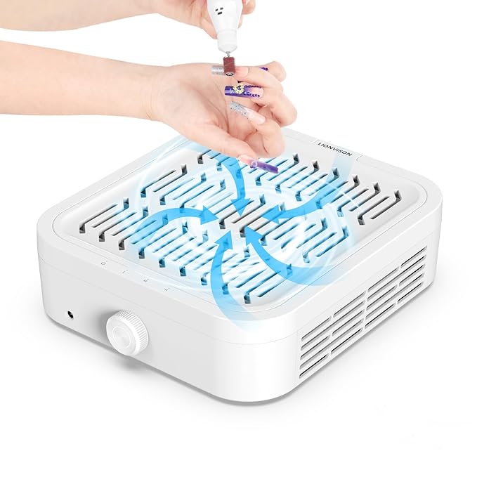 LIONVISON Nail Dust Collector for Salons: Vacuum Fan Dust Suction Machine for Beginners DIY - Manicure Pedicure Tool with Reusable Filter for Home-BrightBean Baby