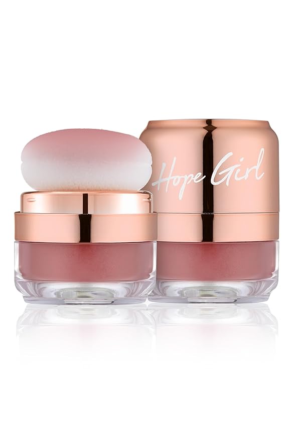 Hope Girl 3D Powder Blusher 0.17oz | Skin-Loving Korean Mini Blush for Cheeks and Eye Makeup w/Allantoin | K Beauty Cool Toned Vibrant Sunkissed Fine Powder Makeup Blush Cosmetics (#07 Dry Rose)-BrightBean Baby