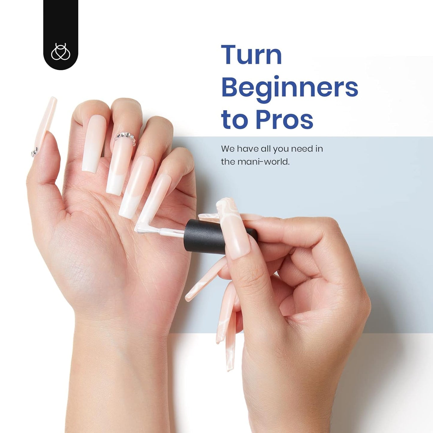 Beetles Gel Nail Kit Easy Extension Set, 240 PCS Long Square Gel Nail Tips Full Cover With 5 In 1 Nail Glue Base Gel and Innovative Uv Led Lamp Easy DIY Gift for Women-BrightBean Baby