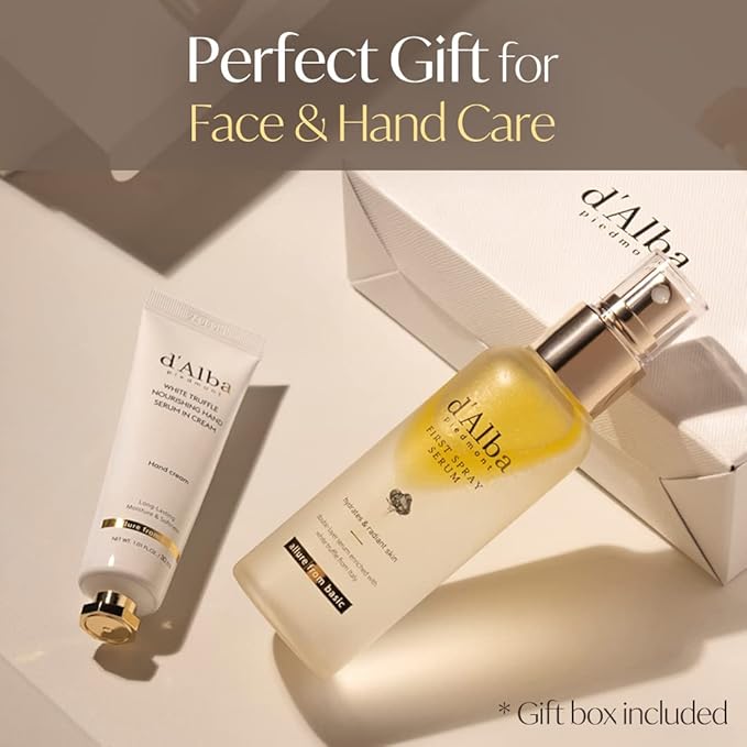 d'Alba All About Korean Skin Care, Gift Set for White Truffle First Spray Serum & Nourishing Hand Cream, Perfect for Mothers Day Gift-BrightBean Baby