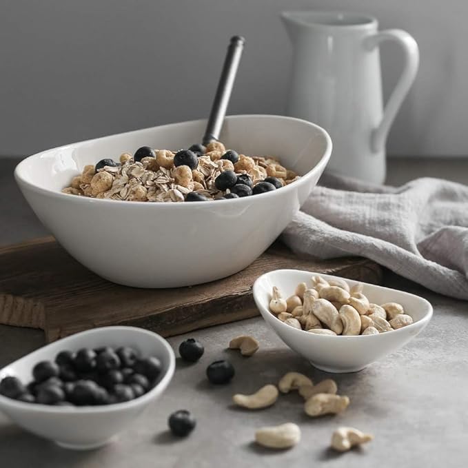 DOWAN Ceramic Dip Bowls, 3 oz 8 Pack Dipping Bowl, Mini Serving Bowls for Side Dishes, Sushi Soy Sauce Dish, Gravy Boat Porcelain Dipping Sauce Cups for BBQ and Party Dinner, Soft White