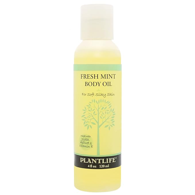 Plantlife Fresh Mint Body Oil - Moisturizing Natural Body Oil for All Skin Types - Nourishing Dry Skin and Making It Feel Soft and Silky for Women & Men - Bath, Body & Massage Oil - 4oz-BrightBean Baby