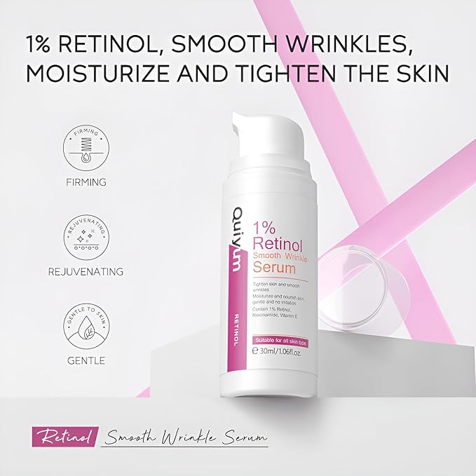 Anti Aging Skin Care Set, 1% Retinol Dark Spot Remover for Face with Face Serum & Moisturizer, Travel Size Skincare Set for Women, Reduce Wrinkles, Firm & Hydrate for All Skin Types-BrightBean Baby