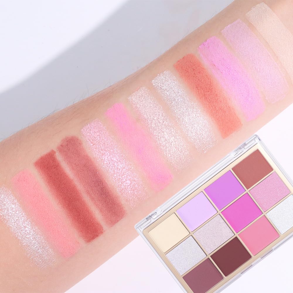 Silver Purple Mauve Eyeshadow Palette,Natural Neutral Warm Cream Light Colors Eyeshadow Palette,Eye Shadow Palette Long Lasting Naturing-Looking Make Up Pallets for Women,Vegan-BrightBean Baby