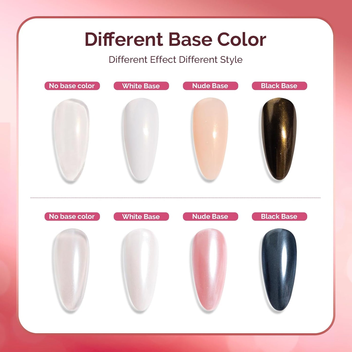 MelodySusie 2Pcs Chrome Nail Powder for Gel Nails, Pearl Powder Mirror Effect Pigment Pearlescent Mermaid Pigment Pearl Glitter for Home DIY Salon Use-BrightBean Baby