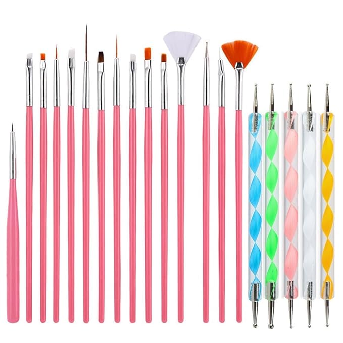 36 pcs Nail Art Brushes Set, Nail Art Design Pen Painting Tools with Nail Extension Gel Brush, Nail Polish Brush, Builder Nail Gel Brush, Nail Dotting Pen Salon at Home Diy Manicure (36pcs)-BrightBean Baby