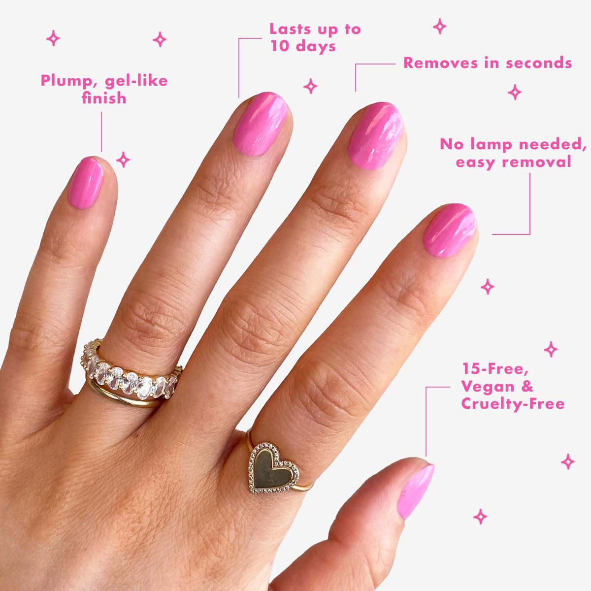 Olive & June Long Lasting Nail Polish | Gel-Like Finish No Lamp Needed | Lasts up to 10 days | Salon-Quality Color at Home | 15-Free Vegan Cruelty-Free Chip-Resistant Shine | Grateful & Kind Pure Pink-BrightBean Baby