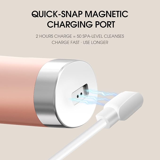 Facial Cleansing Brush,Silicone Face Scrubber,Pore Scrubber for Women Men,IPX7 Waterproof Exfoliating Face Brush,Rechargeable Electric Face Scrub,Pink-BrightBean Baby