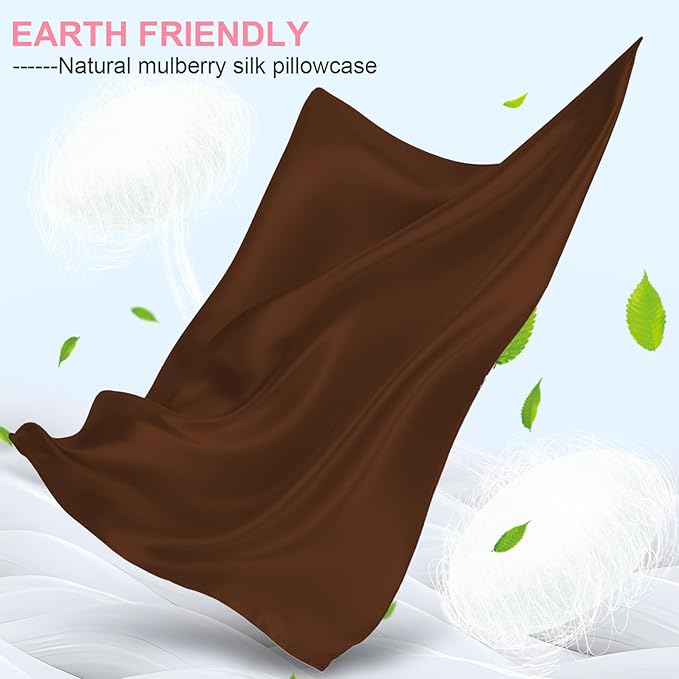 Mulberry Silk Pillow Cases 2 Pack King Size 20x36 Inches with Hidden Zipper, Ultra Smooth and Soft Breathable Cooling Silk Satin Pillowcase Set of 2, Better for Hair and Skin, Gifts for Women Men