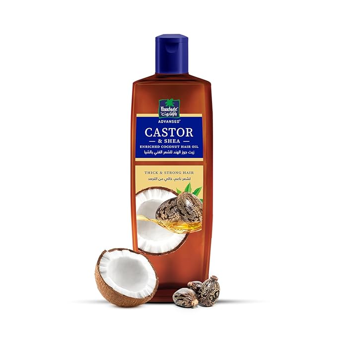 Parachute Advansed Castor & Shea Hair Oil with Coconut| Castor Hair Oil| 10x Stronger Hair| For Thick, Soft & Nourished Hair| 10.1 Fl.oz.-BrightBean Baby