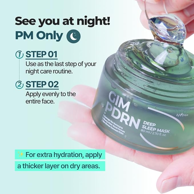 IsNtree Gim PDRN Deep Sleep Mask 80ml, 2.7 fl oz | Korean SEAWEED Skincare Sleeping Mask gel | Night Cream | Facial Mask | Overnight Gel mask for Hydration & Skin Bounce-BrightBean Baby