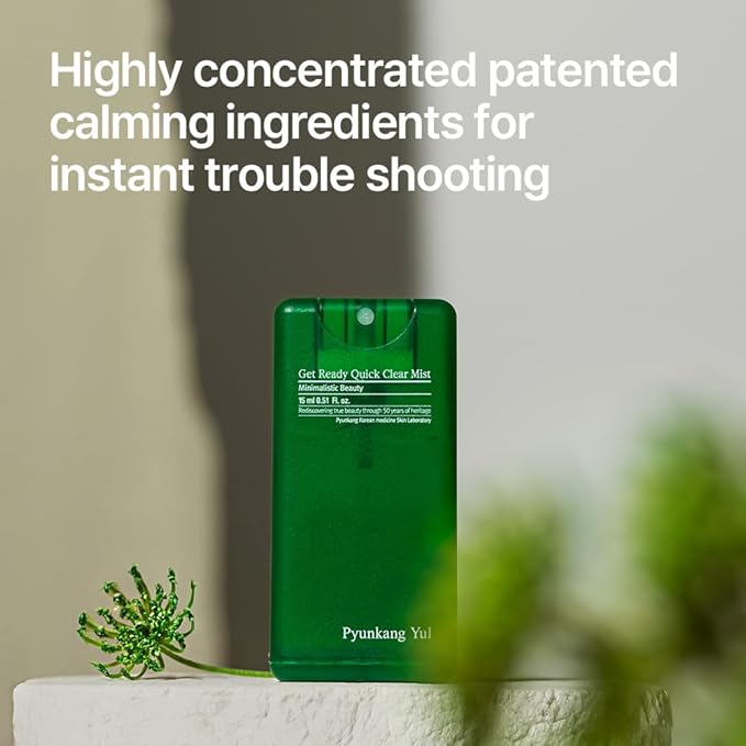 Pyunkang Yul PKY Ultimate Get Ready Quick Clear Mist for Sensitive Skin, Intensely Calms & Soothes Redness with Cica & Tea Tree, Compact size, Korean Skincare (0.51 Fl. oz, 15ml)-BrightBean Baby