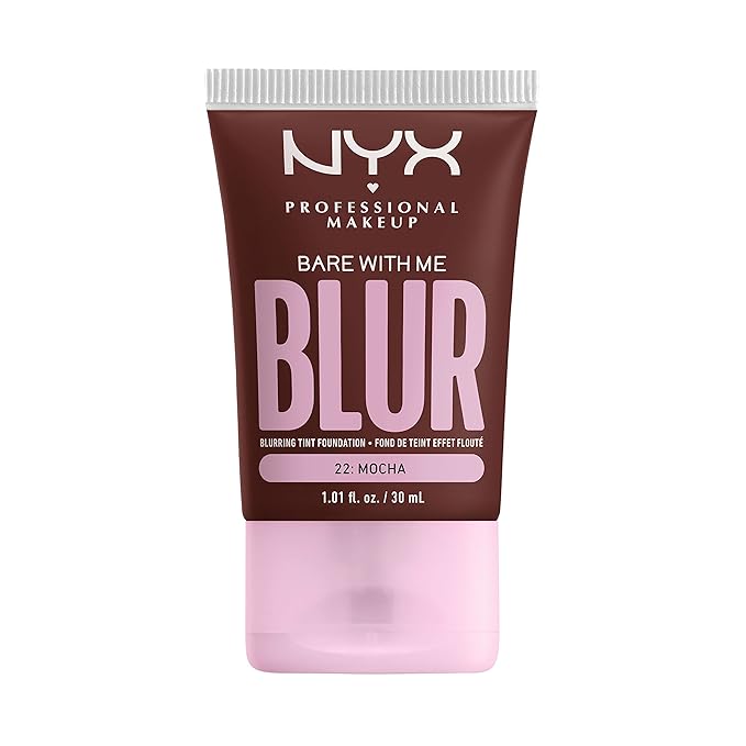 NYX PROFESSIONAL MAKEUP Bare With Me Blur Skin Tint Foundation Make Up with Matcha, Glycerin & Niacinamide - Mocha-BrightBean Baby