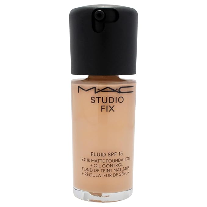 Studio Fix Fluid SPF 15 24Hr Matte Foundation Plus Oil Control - NC27 by MAC for Women - 1 oz Foundation-BrightBean Baby