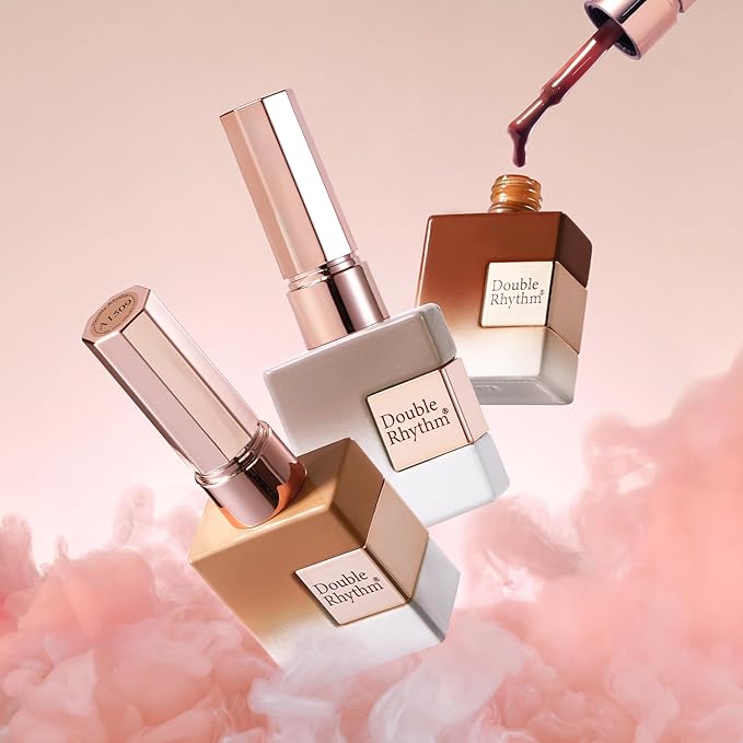 Double Rhythm 6 Pcs 15 ML Gel Polish Set Same Color Same Bottle Soak Off Gel Polish Kit Nail Art Manicure Salon DIY at Home for Women (Translucent Milky Brown Nude Orange Rose Red-T6-1)-BrightBean Baby