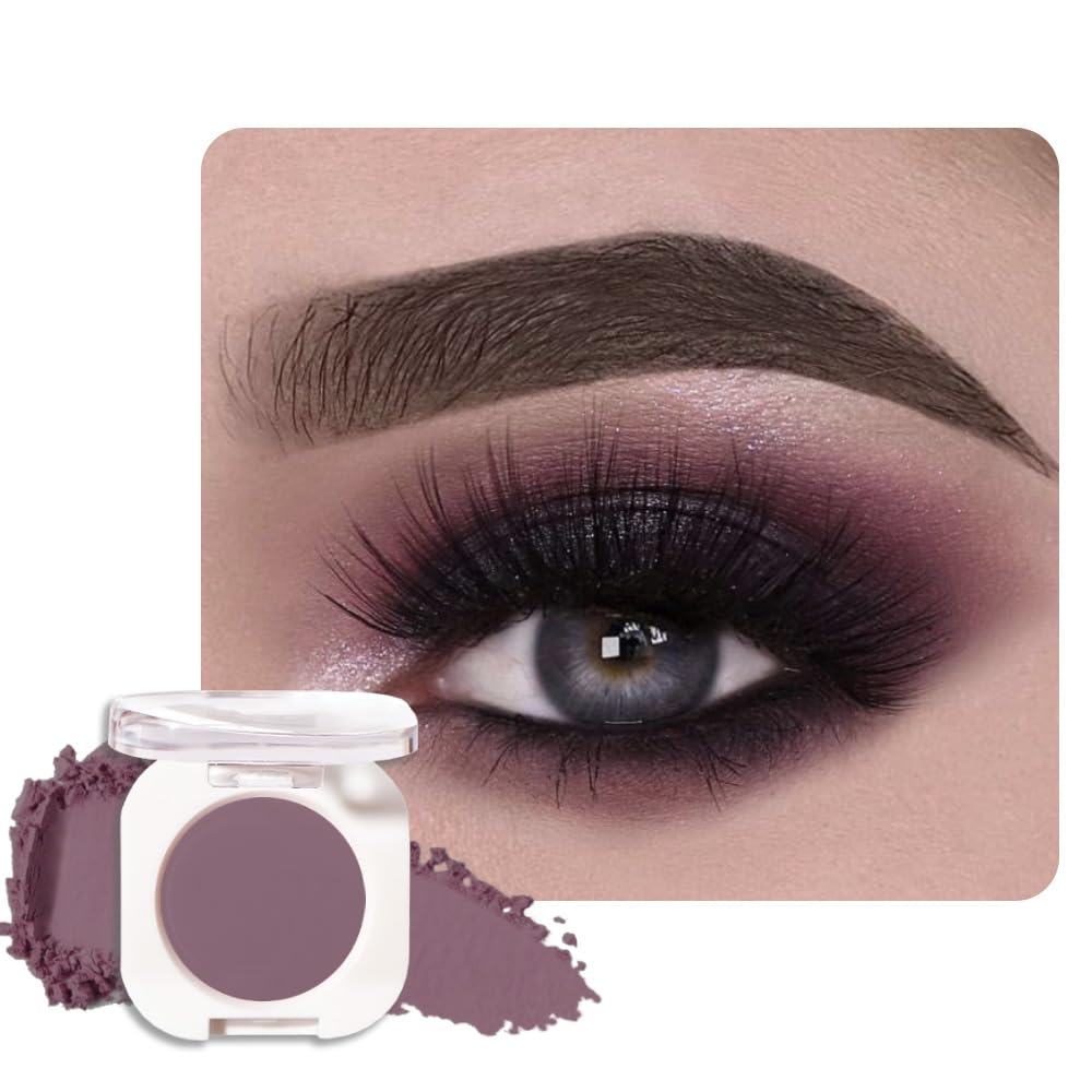 Single Matte Eye Shadow Palette Makeup, Plum Matte Eyeshadow for Women, Monochrome Eye Shadow Makeup, Pigmented Waterproof Sombras Para Ojos, Vegan, Talc, Paraben & Cruelty Free, 30-BrightBean Baby