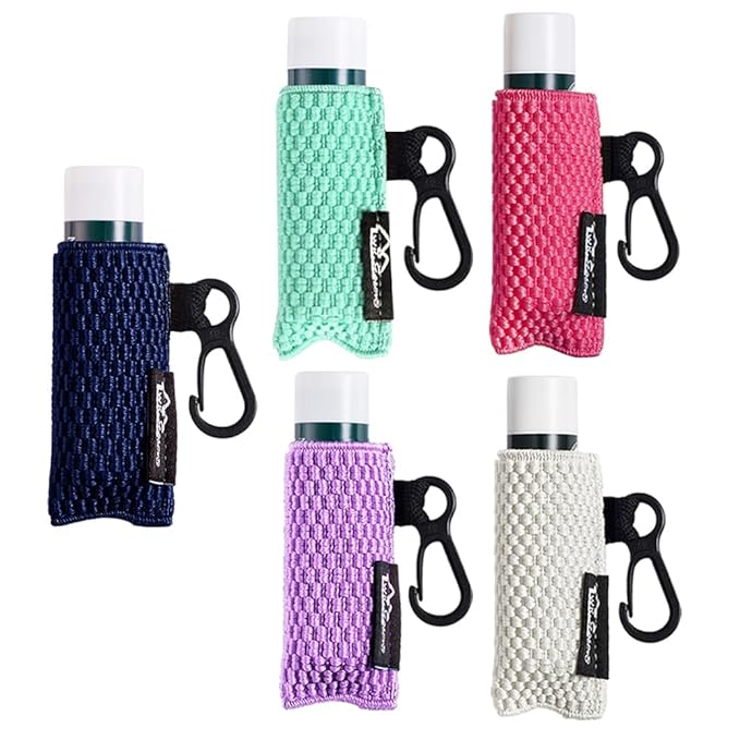 WKieason Lip Balm Sleeves Holder Keychain 5pcs Clip on Chapstick Keychain Holder Pouch Tight-Knit Elastic Lipstick Key Chain Holder-BrightBean Baby