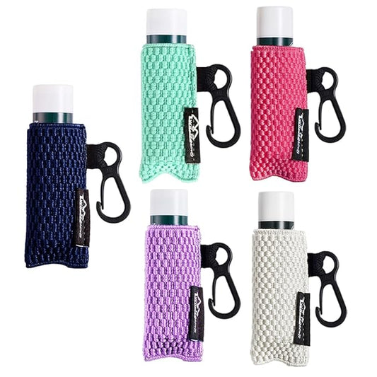 WKieason Lip Balm Sleeves Holder Keychain 5pcs Clip on Chapstick Keychain Holder Pouch Tight-Knit Elastic Lipstick Key Chain Holder-BrightBean Baby