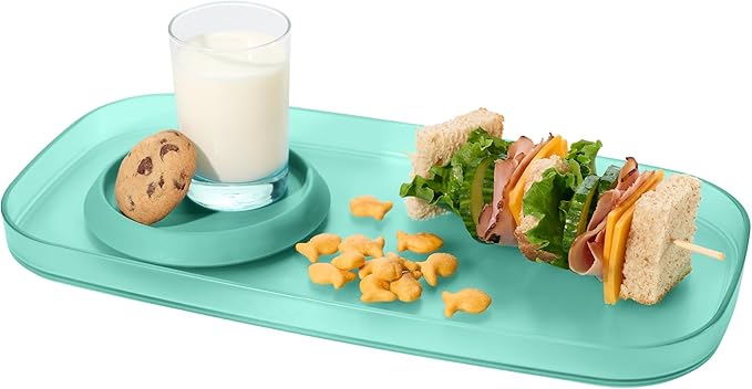 madesmart dipware Small Serving Plate, Collapsible & Removable Dip Bowl for Salsa, Queso, Sald, Olives, Premium Dishwasher & Microwave Safe, Multipurpose Plate & Bowl, Teal