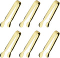 6PCS Ice Tongs Mini Sugar Tongs 4.25Inch Stainless Steel Small Serving Tongs, Small Kitchen Tiny Tongs for Appetizers,Tea Party, Coffee Bar, Desserts (Gold)