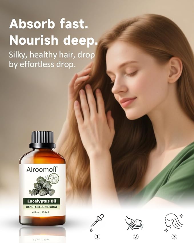 Pure Eucalyptus Essential Oil, 100% Pure Natural Eucalyptus Essential Oil, Premium Grade Essential Oils for Diffusers for Home, Skin, Care Massage, Soap Making, Aromatherapy, 4 Fl Oz | 120ml-BrightBean Baby