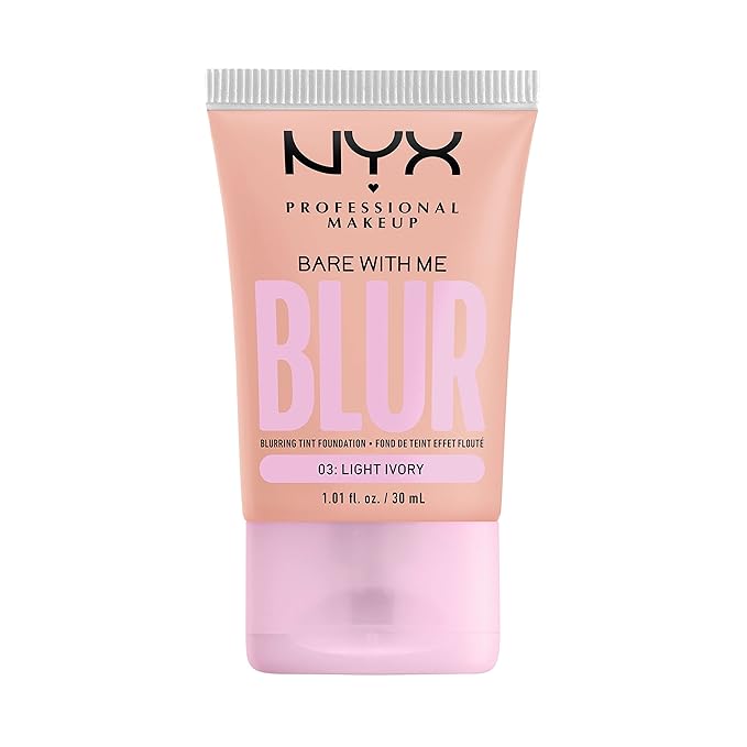NYX PROFESSIONAL MAKEUP Bare With Me Blur Skin Tint Foundation Make Up with Matcha, Glycerin & Niacinamide - Light Ivory-BrightBean Baby