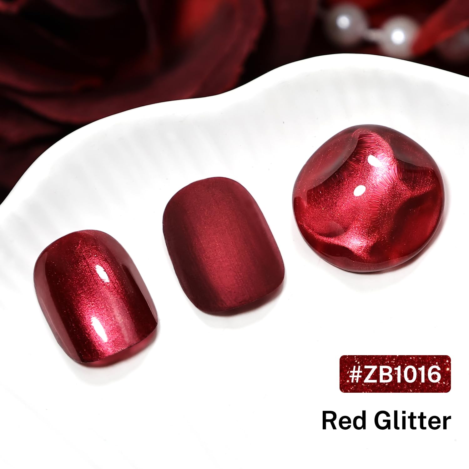 16.5ml Red Glitter Nail Polish Large Volume Quick Dry Nail Polish, Long Lasting Shine, Fingernail Toenail Nail Art DIY Home Travel Nail Art Gift-BrightBean Baby