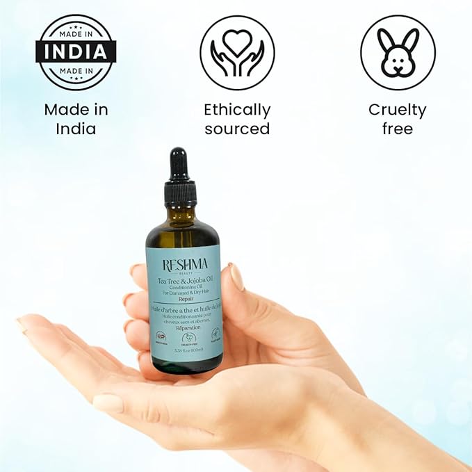 Reshma Beauty Tea Tree & Jojoba Oil – Henna Infused Conditioning Oil for Dry & Damaged Hair | Hydrates, Repairs & Strengthens-BrightBean Baby