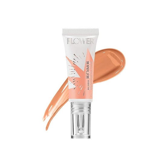 FLOWER Beauty By Drew Barrymore Liquid Blush Makeup Bomb Color Drops -Silky Lightweight Formula + Gel Cream Blush for Cheeks - Radiant + Glossy Finish - Buildable + Lightweight Formula - Cruelty-Free + Vegan (Nectar)-BrightBean Baby