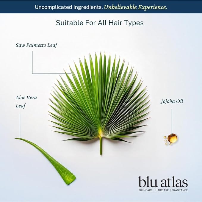 Blu Atlas Men's Natural Shampoo – Organic, Sulfate-Free, Paraben-Free – Deep Cleansing & Hydrating – Santal Cedar Scent – Made in America – 8 oz-BrightBean Baby