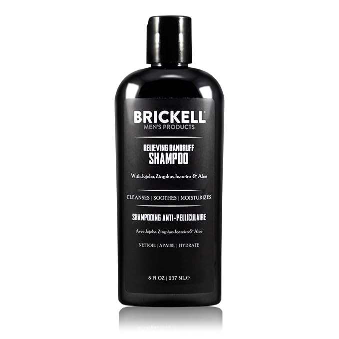 Brickell Men's Relieving Dandruff Shampoo For Men, Natural & Organic, Soothes and Eliminates Dandruff with Ziziphus Joazeiro, Aloe and Jojoba Oil (8 oz)-BrightBean Baby